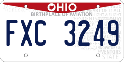 OH license plate FXC3249