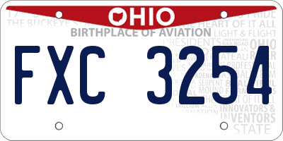 OH license plate FXC3254