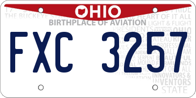 OH license plate FXC3257