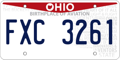 OH license plate FXC3261