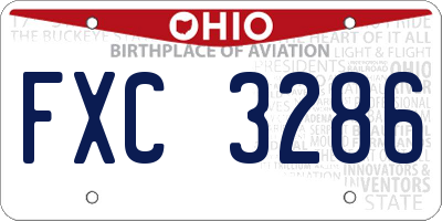 OH license plate FXC3286