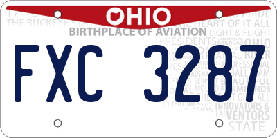 OH license plate FXC3287