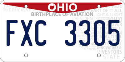 OH license plate FXC3305