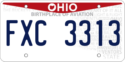 OH license plate FXC3313