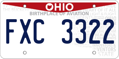 OH license plate FXC3322