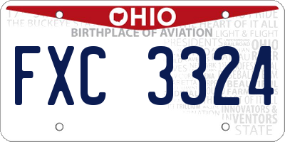 OH license plate FXC3324