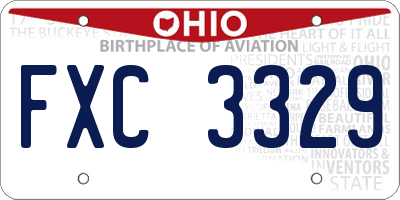 OH license plate FXC3329