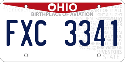 OH license plate FXC3341