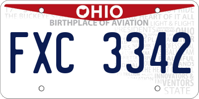 OH license plate FXC3342