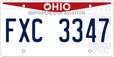 OH license plate FXC3347