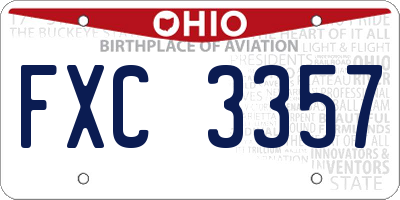 OH license plate FXC3357