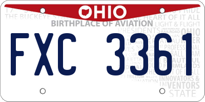 OH license plate FXC3361