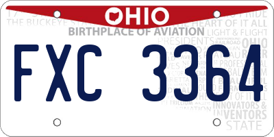 OH license plate FXC3364