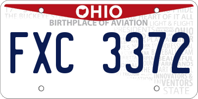OH license plate FXC3372