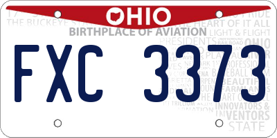 OH license plate FXC3373