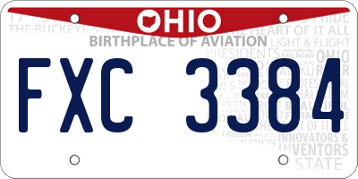 OH license plate FXC3384