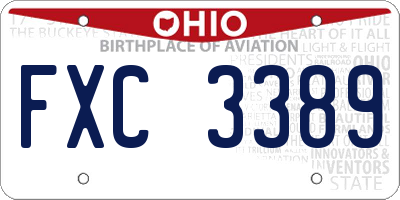 OH license plate FXC3389