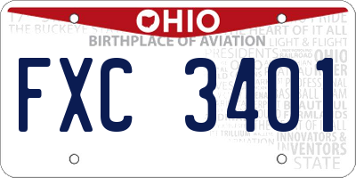 OH license plate FXC3401