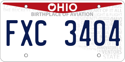 OH license plate FXC3404