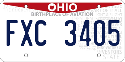 OH license plate FXC3405
