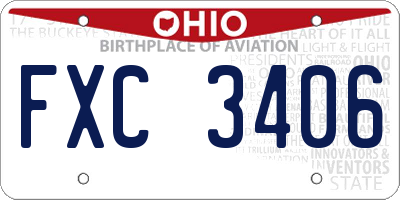 OH license plate FXC3406