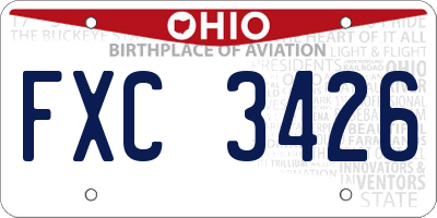 OH license plate FXC3426