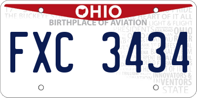 OH license plate FXC3434