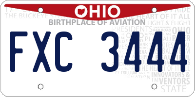OH license plate FXC3444