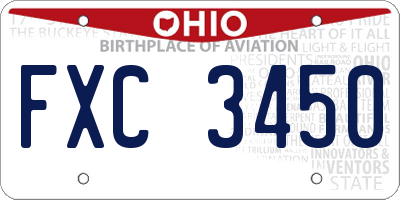 OH license plate FXC3450