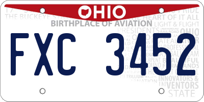 OH license plate FXC3452
