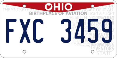 OH license plate FXC3459
