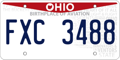 OH license plate FXC3488
