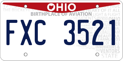 OH license plate FXC3521