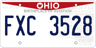 OH license plate FXC3528