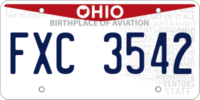 OH license plate FXC3542