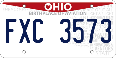 OH license plate FXC3573
