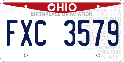 OH license plate FXC3579