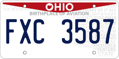 OH license plate FXC3587