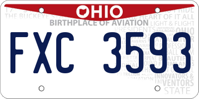 OH license plate FXC3593