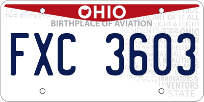 OH license plate FXC3603