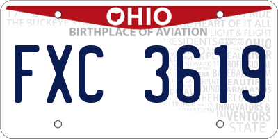 OH license plate FXC3619