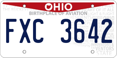OH license plate FXC3642