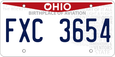OH license plate FXC3654