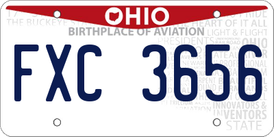 OH license plate FXC3656