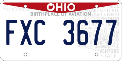 OH license plate FXC3677