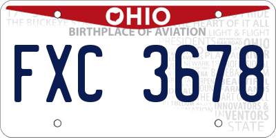 OH license plate FXC3678
