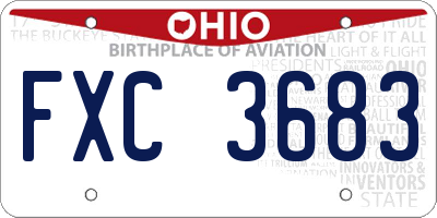 OH license plate FXC3683