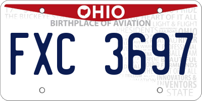 OH license plate FXC3697