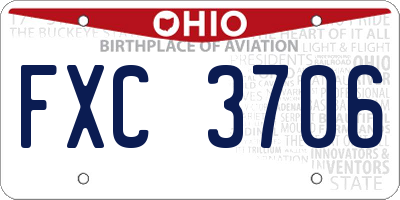 OH license plate FXC3706