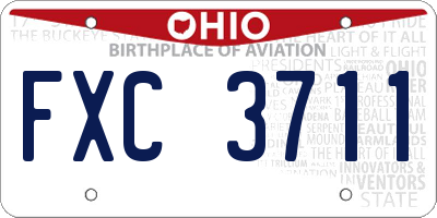 OH license plate FXC3711